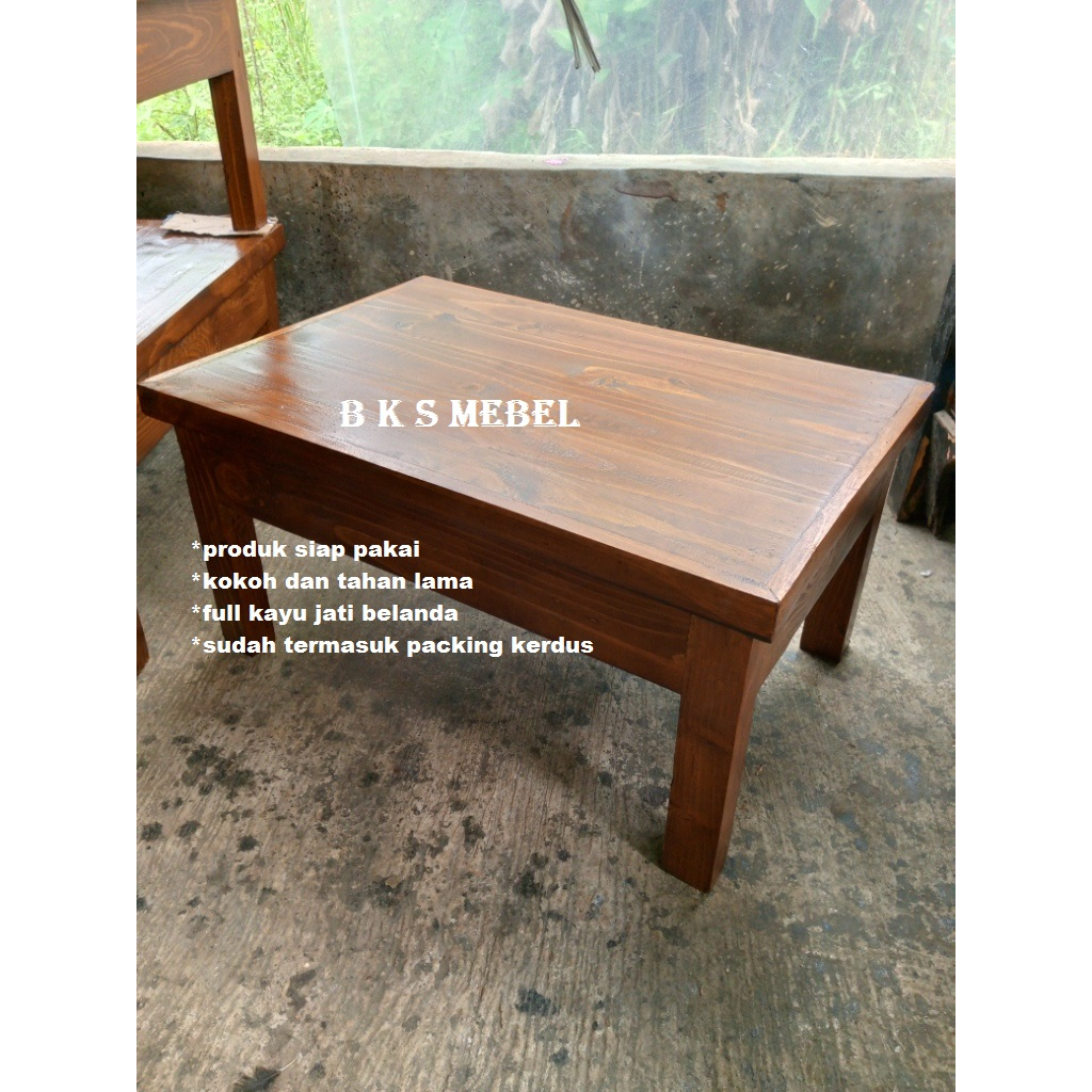 Grosir Meja Serbaguna Lesehan Meja Belajar Kayu Jati Belanda Siap Pakai Panjang 60Cm Lebar 35Cm