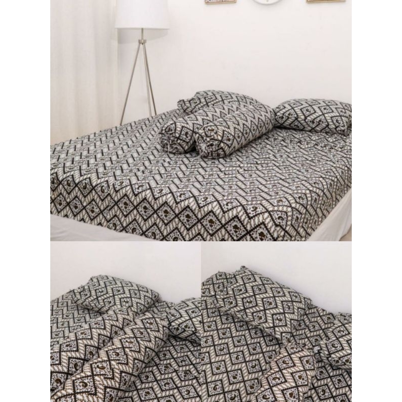 SPREI BATIK PEKALONGAN MOTIF UKURAN KASUR 180X200 BIG SIZE SEPREI WARNA HITAM PUTIH COKLAT KHAS PEKA