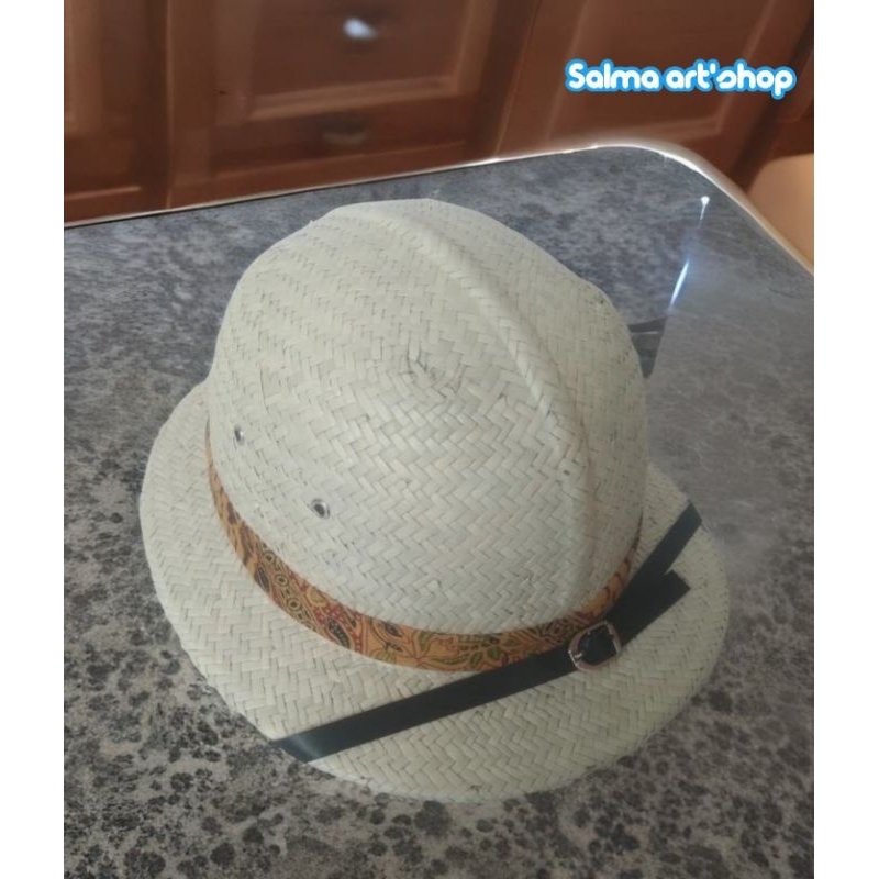Topi kompeni /topi demang sepedah onthel meneer belanda anyaman pandan