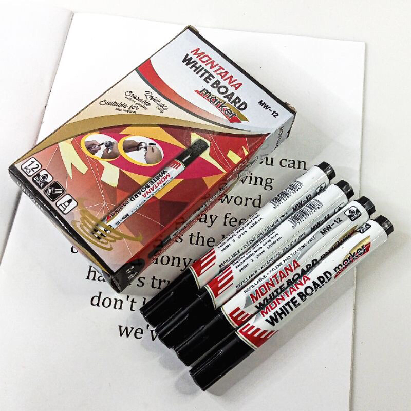 

12pcs Spidol Montana White Board- Spidol Besar Montana MW-12
