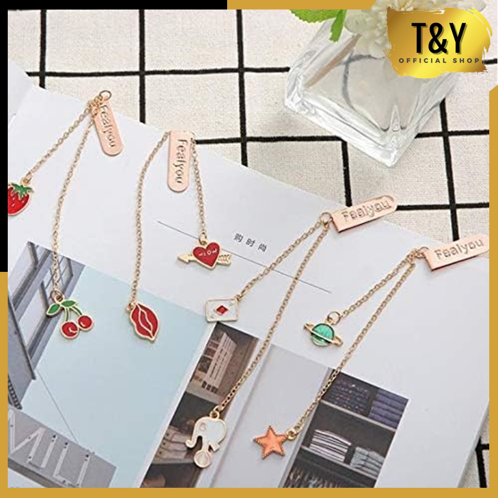

T&Y Pembatas Buku Karakter Kartun Bookmark Paper Clip Besi Motif Cartoon Penjepit Buku Dengan Liontin Bahan Metal