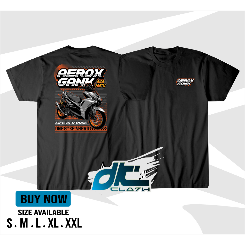 KAOS BAJU OTOMOTIF YAMAHA AEROX GANK KOMUNITAS AEROX COTTON30S