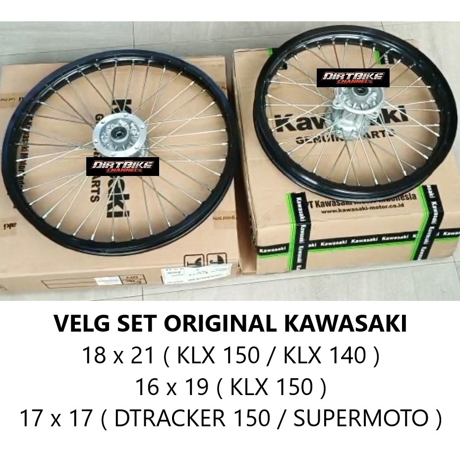 VELG SET ORIGINAL KAWASAKI KLX 150 DTRACKER 150 BF SUPERMOTO 18 21 17 17 16 19