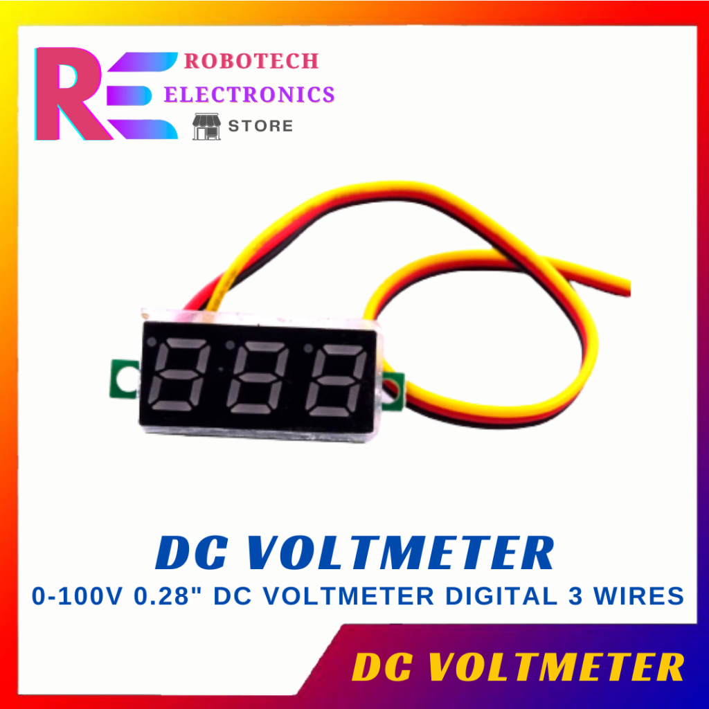 MINI DC DIGITAL VOLTMETER 0-100V 0.28 INCH 3 WIRE