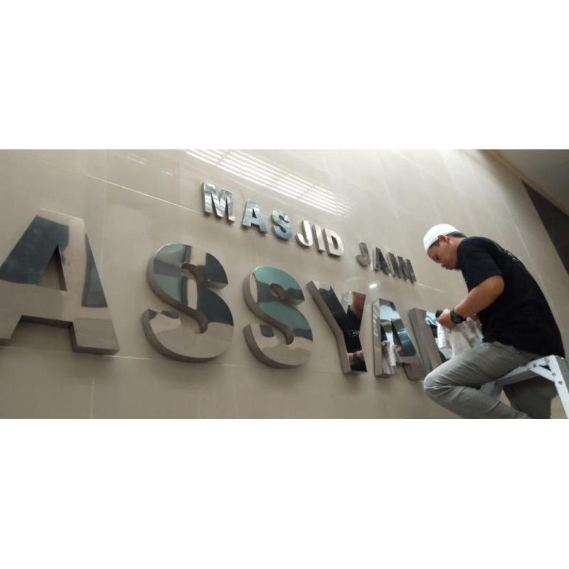 Produksi Huruf Timbul Stainless steel Mirror