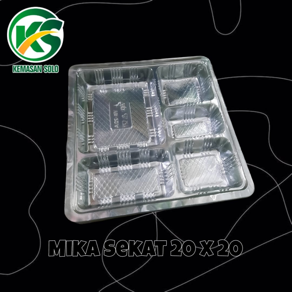 Plastik mika sekat nasi box 20 x 20