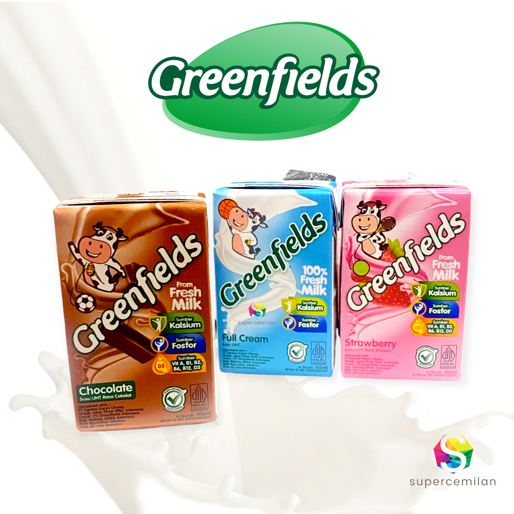 

GREENFIELDS UHT- Chocomalt milk, Strawberry milk, Full cream milk 105 ml