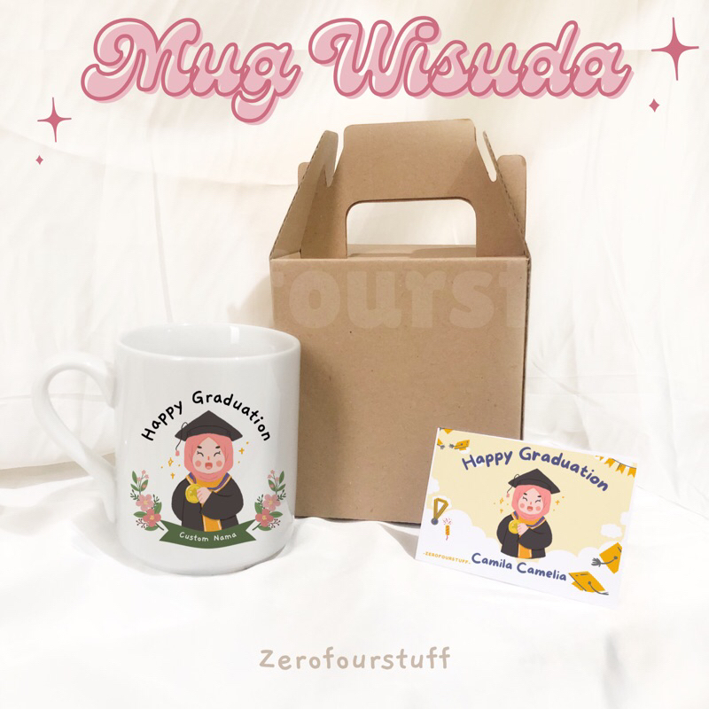CUSTOM MUG WISUDA / GELAS CUSTOM CETAK NAMA / KADO WISUDA / GRADUATION GIFT
