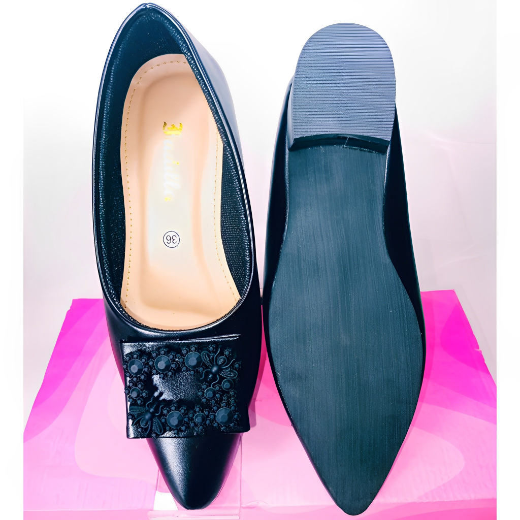 Fadilla Sepatu Wanita Pantofel Pansus Sepatu Kerja Heels 3cm Premium Terbaru