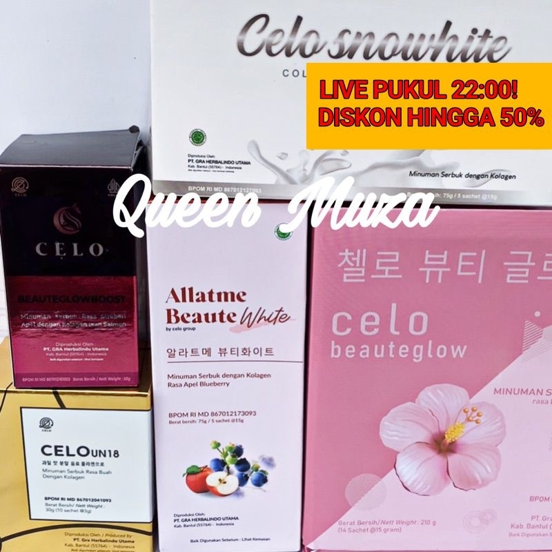 Celo beaute glow boost cola collagen beaute glow un18 snow white lychee strawberry allatme white