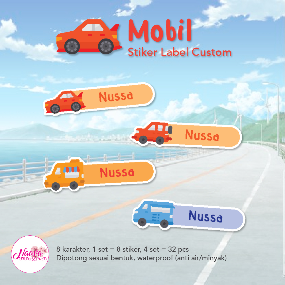 

STIKER LABEL BUKU CUSTOM NAMA ANAK - MOBIL