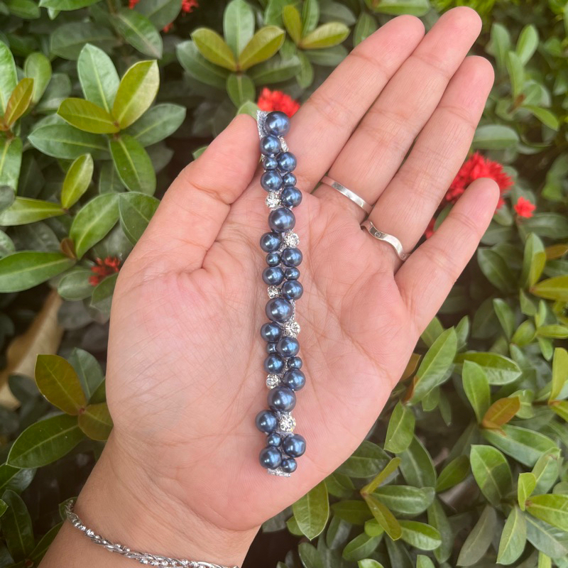 payet rangkai mutiara instan - navy series