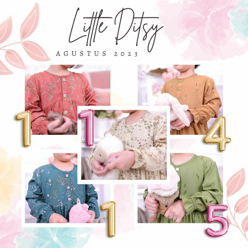 Baju muslim, gamis, Cyra Merlot, Raelyn Purple little Ditsy