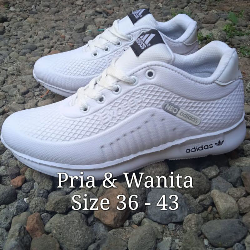 BIG SIZE UKURAN JUMBO Sepatu Sneakers Putih Pria Wanita