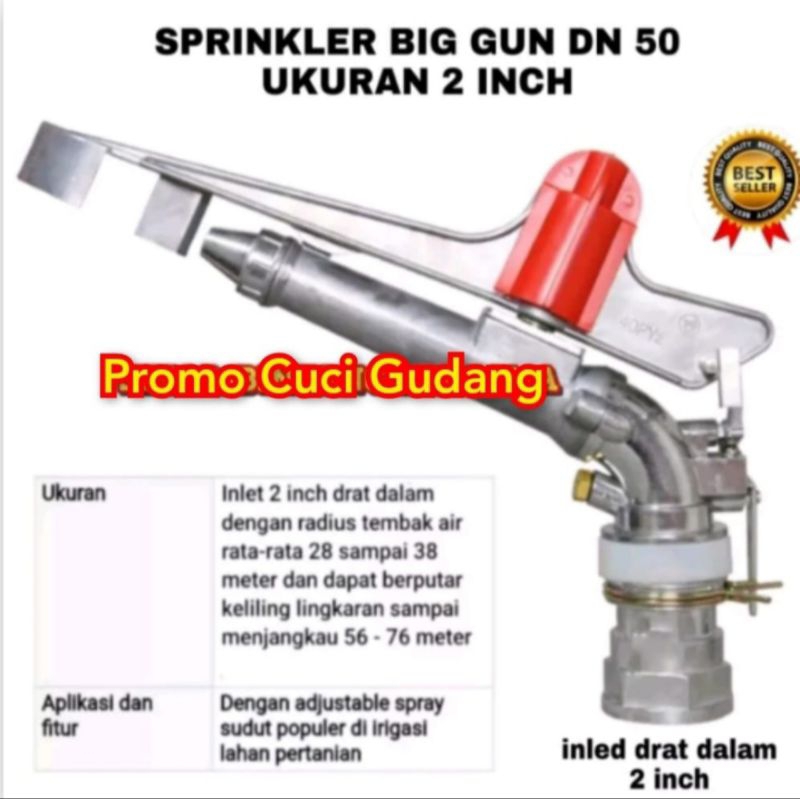 Promo Sprinkler Big Gun Rain VY-40 Tembakan 35M UK 2 Inci