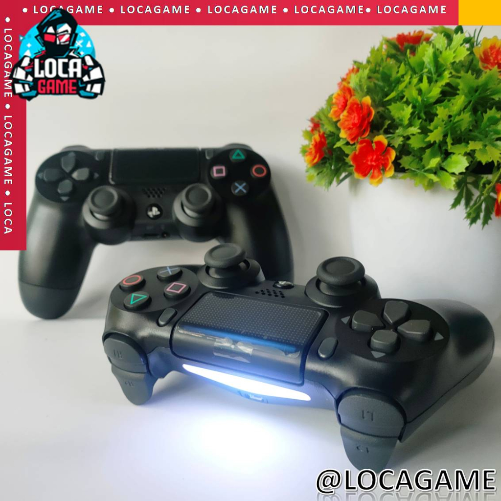 STIK STICK DS4 DUALSHOCK4 OP ORI PABRIK HITAM LIGHTBAR