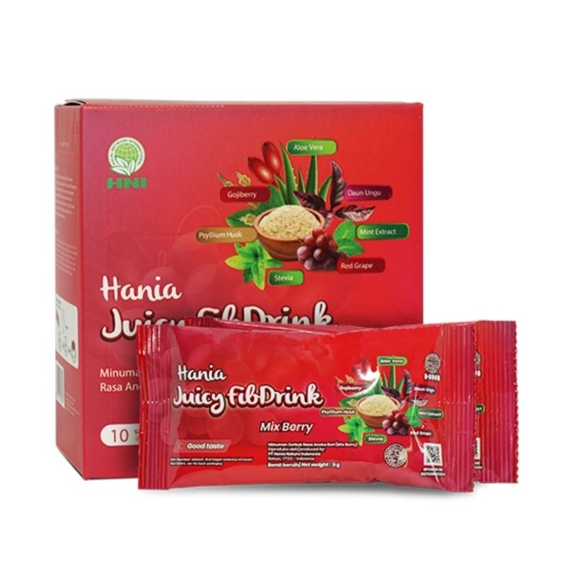 

Hania Juicy FibDrink Mix Berry 1 pouch- 10 sachets x 9 gr