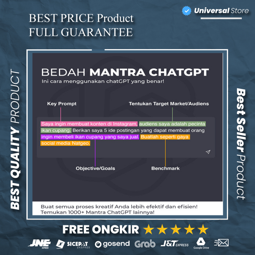 Rahasia ChatGPT Key Prompt Chat GPT 1.000+ Mantra yg Relevan benar efektif dan efisien Target Market