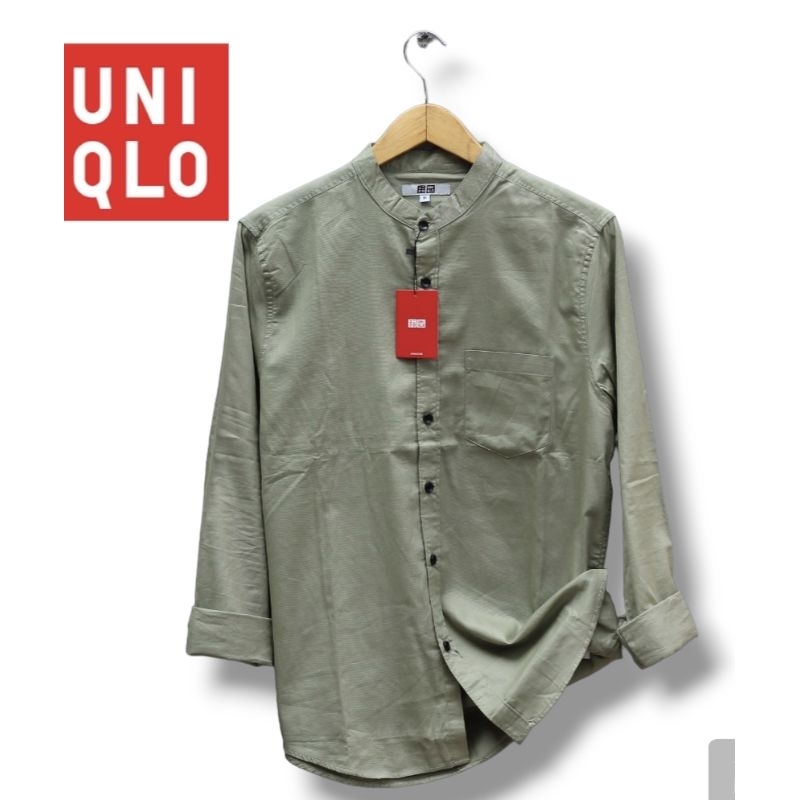 Kemeja Pria Shanghai Polos katun Panjang Putih bw Kemeja pria Kemeja polos lengan panjang Kemeja sha