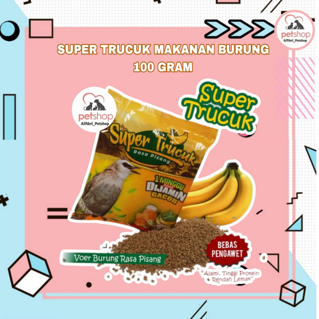 SUPER TRUCUK - Makanan Pakan Voer Burung Rasa Pisang Trucukan