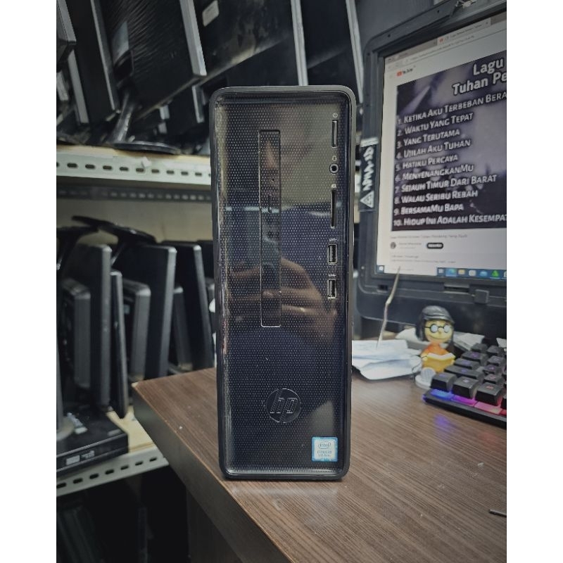 PC HP SLIM DESKTOP CORE i3 8100 RAM 4GB HDD 500B DVD HDMI WIFI MURAH BETUL