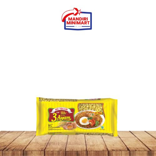 

3 AYAM MIE TELOR SUPER KUNING PACK 200 GRAM