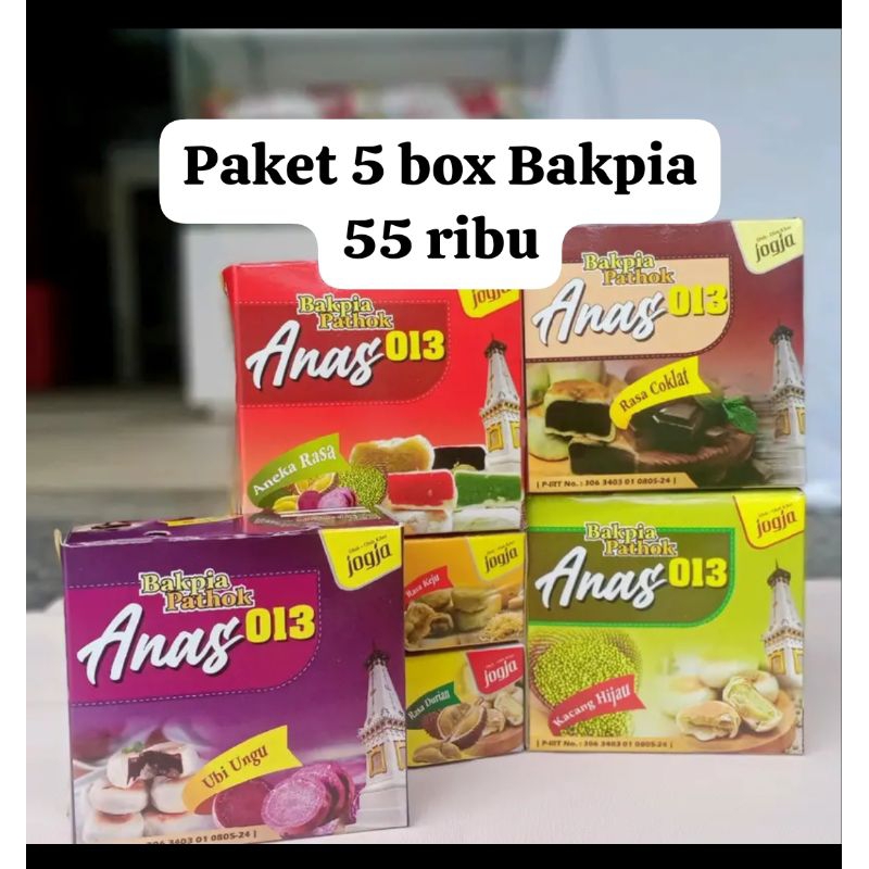 

Bakpia 5 box 55 ribu.