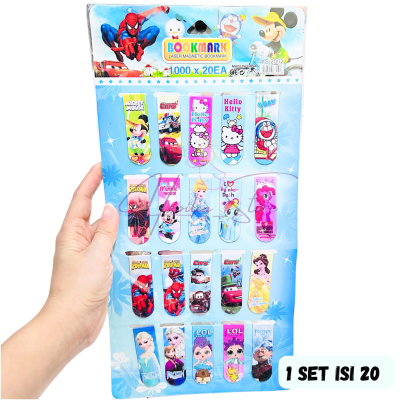 

Magnetic Bookmark Besar 1 Set isi 20 Doraemon , Unicorn , dll / Pembatas Buku Magnet Import Karakter Lucu / Pembatas Buku Unik