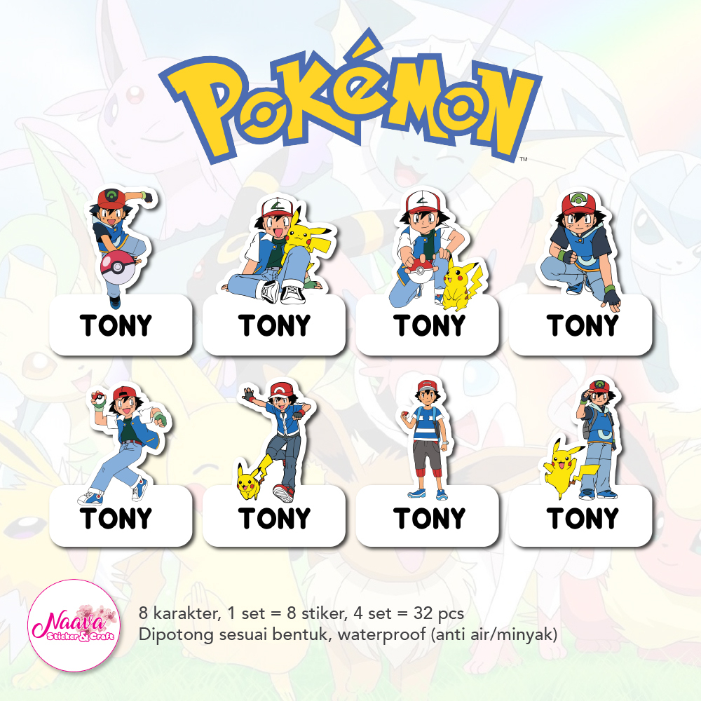 

STIKER LABEL BUKU BERDIRI CUSTOM NAMA ANAK - POKEMON