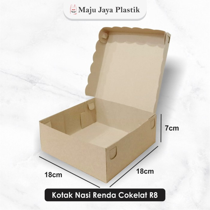 KERDUS NASI KOTAK COKLAT UKURAN 18X18