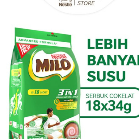 

MILO 3in1 ACTIV-GO Susu Coklat Pouch 18x34g