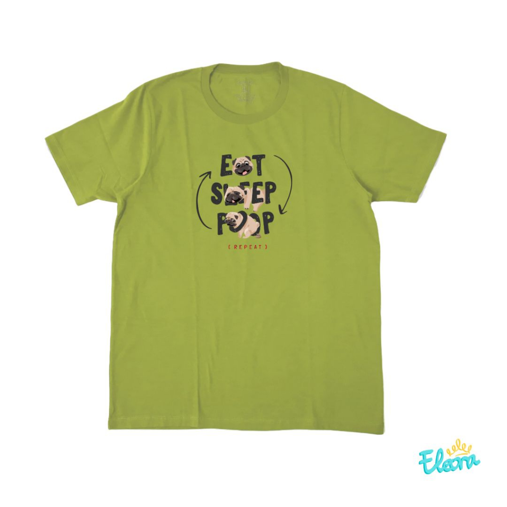 Kaos Tshirt Dog Repeat - Olive Green