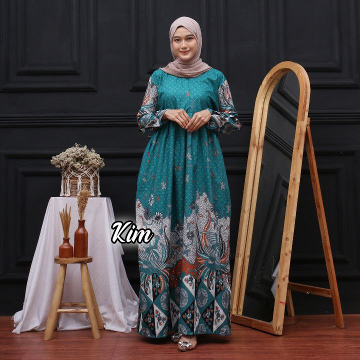 Rizky_Collection2 – Gamis Batik Sriwedari Katun Sogan Allsize & Jumbo