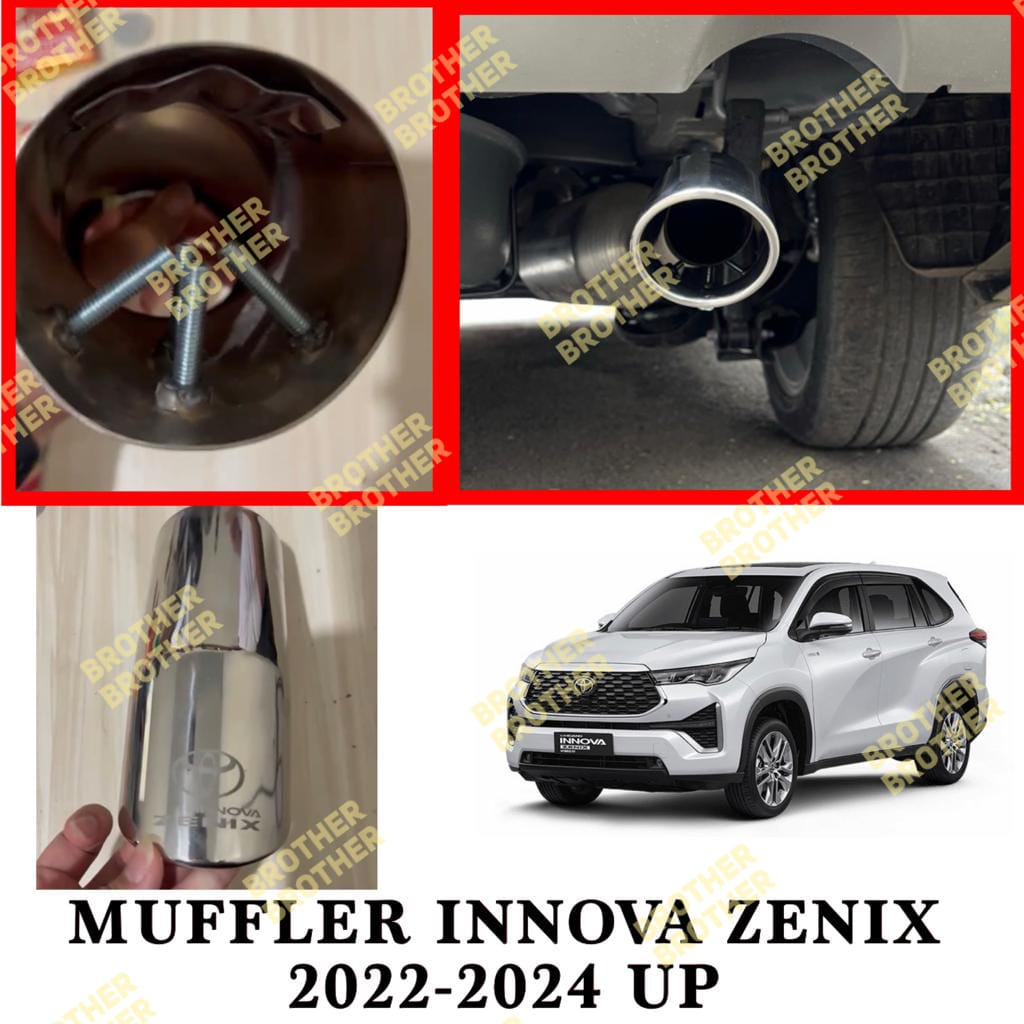 Muffler Buntut Knalpot Innova Zenix 2022 2023 2024 2025 Stainless Emboss