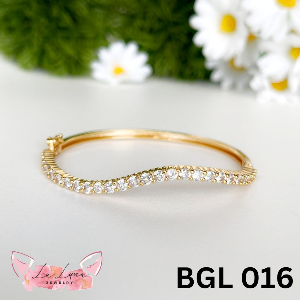 BGL 016 XUPING ASLI GELANG BANGLE LAPIS EMAS GELOMBANG