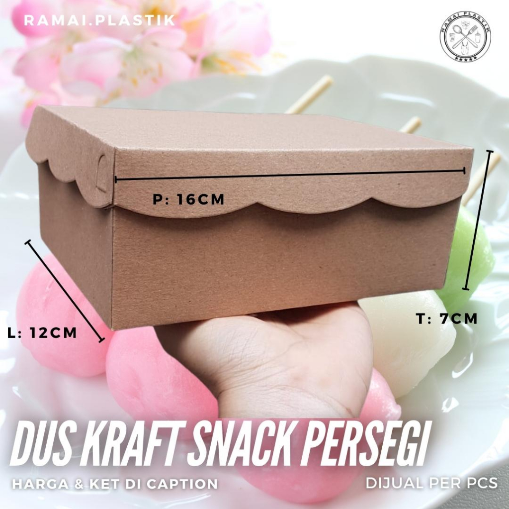 Dus kraft snack 12x16cm model terusan