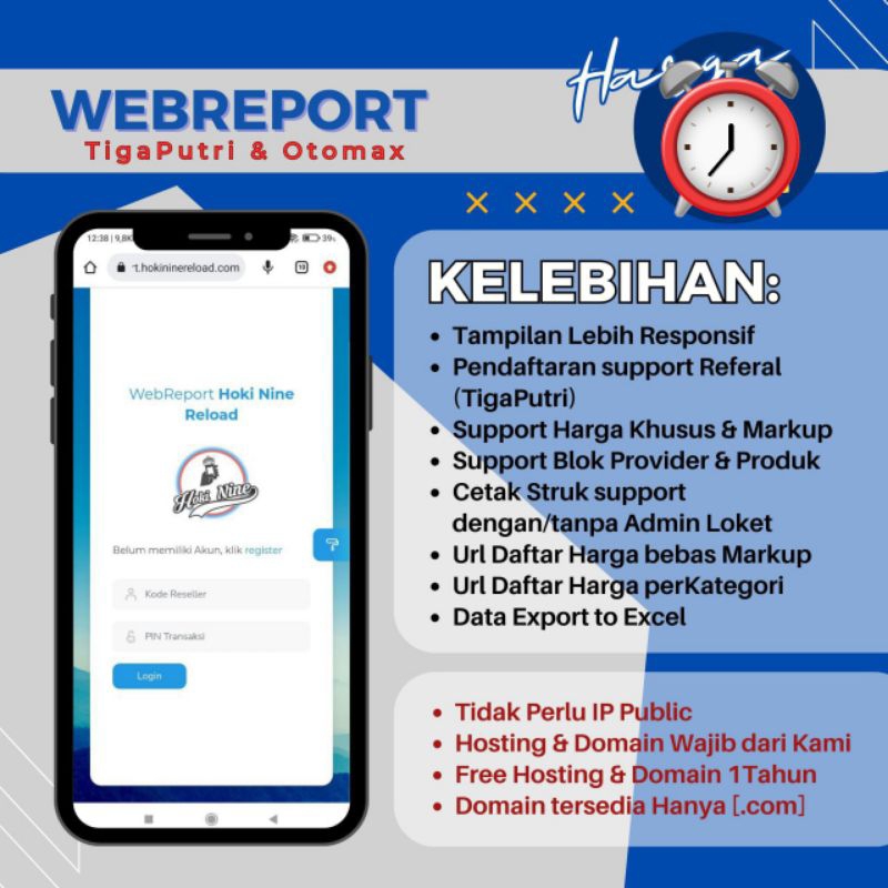 Webreport Untuk Software Tigaputri atau OtomaX