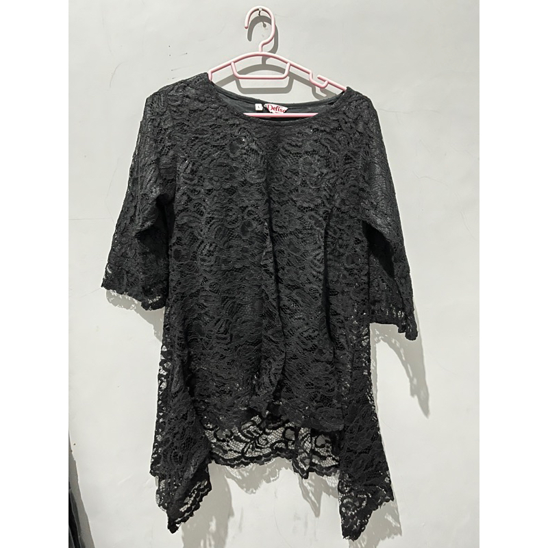 blouse pinkan black brukat