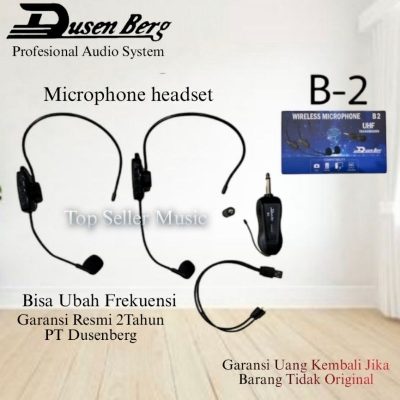 MIC WIRELESS HEADSET DUSENBERG B2 2 MIC WIRELESS BANDO ORIGINAL