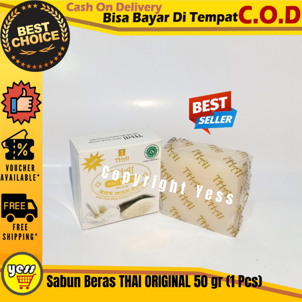 Sabun Beras THAI ORIGINAL - 50 gr Sabun Susu Beras Thailand Thai Rice Soap Sabun Thai