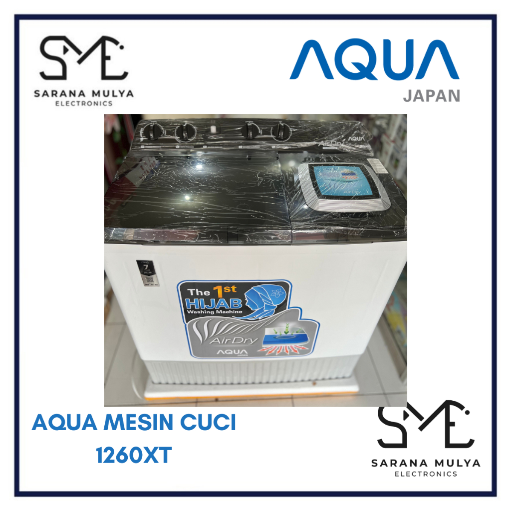 AQUA MESIN CUCI 2 TABUNG 1260T HIJAB SERIES - 12KG MESIN CUCI 2 TABUNG