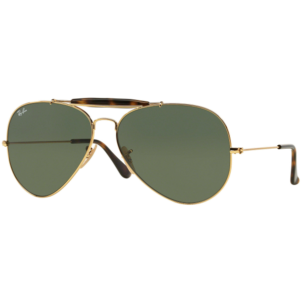 Ray-Ban Sunglass Outdoorsman II RB 3029 181 62 Gold w/ Dark Green