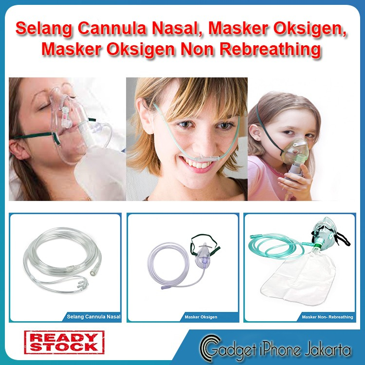 Selang Nasal Oksigen Nasal Oxygen Canula Selang Oksigen Masker Oksigen Non Rebreating
