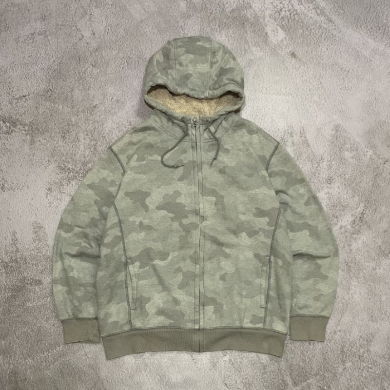 ZIPPER HOODIE UNIQLO SHERPA CAMO
