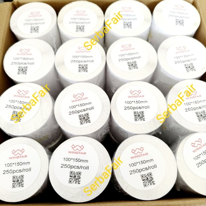 

Label Barcode 100 x 150 Kertas Sticker Thermal Resi 100x150MM ISI 250 / WINSTAR ISI 250