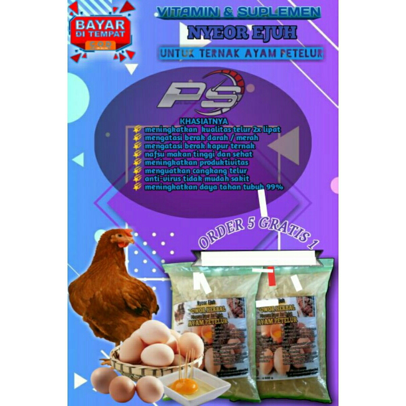 

vitamin herbal nyeor ejuh untuk ayam petelur