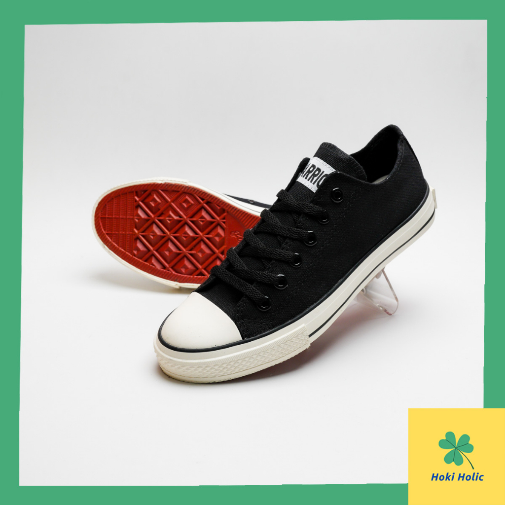 SEPATU WARRIOR SPARTA LOW BLACK BLACK WHITE / WARRIOR LOW HITAM SOL PUTIH ORIGINAL