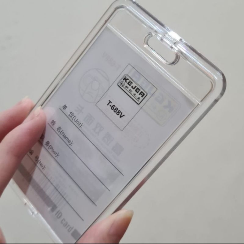 

HenJO Id Card Holder Acrylic Transparant Kejea (50) Nametag Id Card Holder Mika Casing Id Card Merk