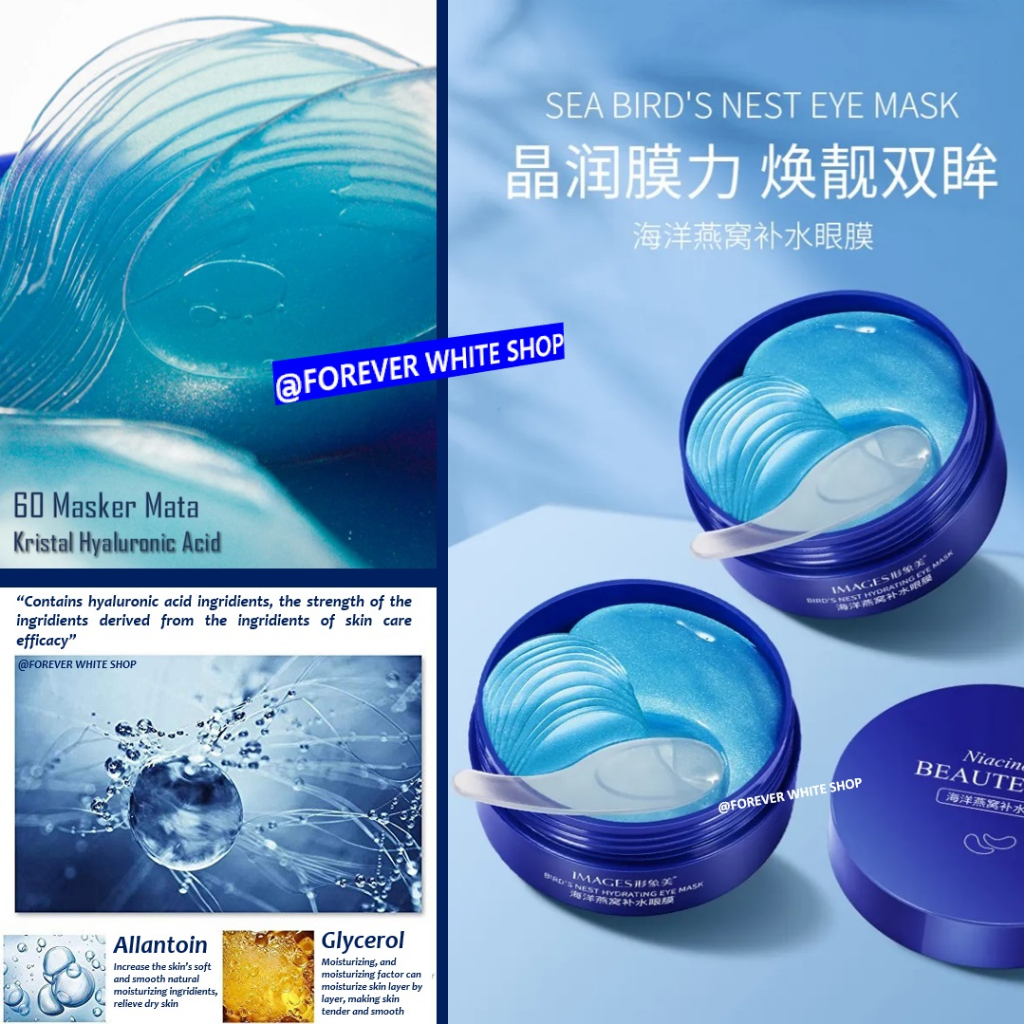 Isi 60 Lembar Termurah !!! Masker Mata Collagen Niacinamide Images (FWS) / Masker Mata Panda Kantung