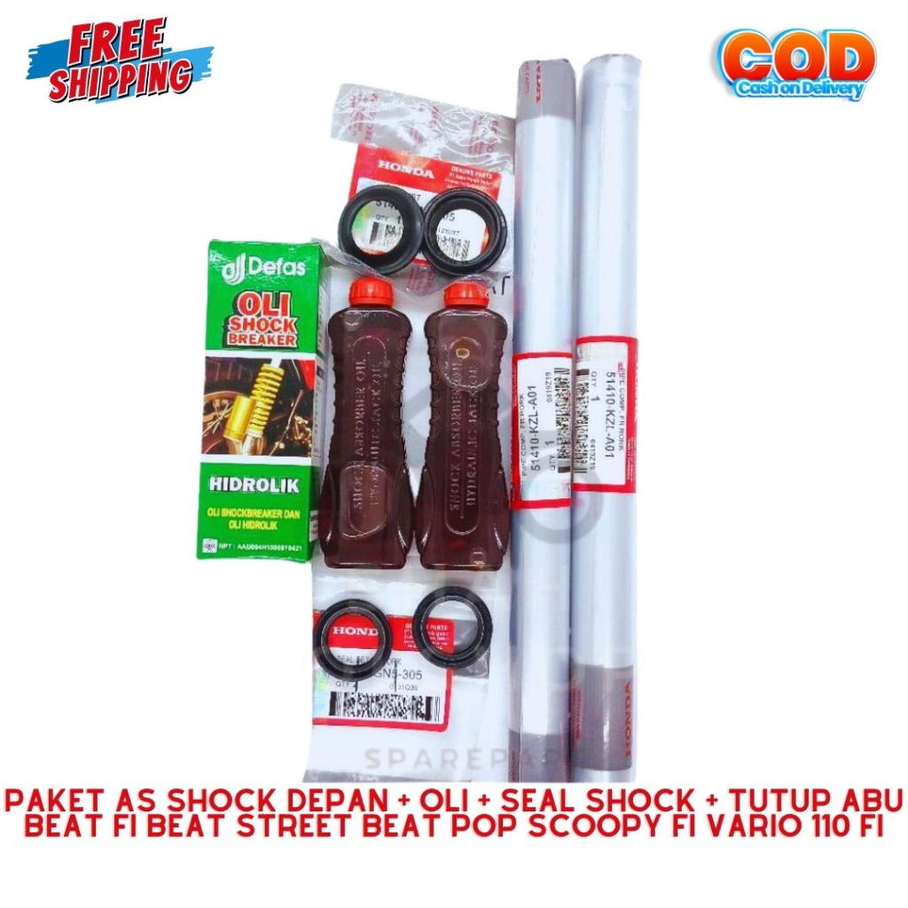 PAKET AS SHOCK DEPAN BEAT FI ESP SCOOPY BEAT POP STREET / As Shock Depan Seal Shock Seal Tutup Abu O